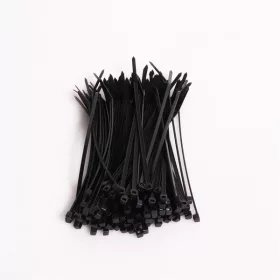   Iris Electric 100 ks čiernych káblových zväzkov 150x2,5 mm, rýchloupínacie pásky, zväzovanie
