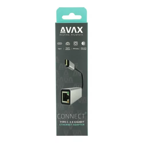 Hliníkový adaptér AVAX AD604 CONNECT+ typu C s 3,0-gigabitovým ethernetovým rozhraním