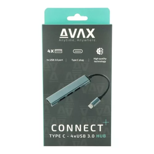 AVAX HB601 CONNECT+ HUB typu C – 4x USB 3.0