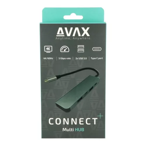 AVAX HB611 CONNECT+ 5v1 Multi USB-C-HDMI (4k60Hz), Type-C, 2xUSB 3.0, PD 100W HUB