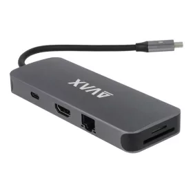  AVAX HB612 CONNECT+ 8 v 1 Multi 2xUSB 3.0, konektor C, HDMI (4K/60Hz), RJ45, TF/SD, PD HUB 100W