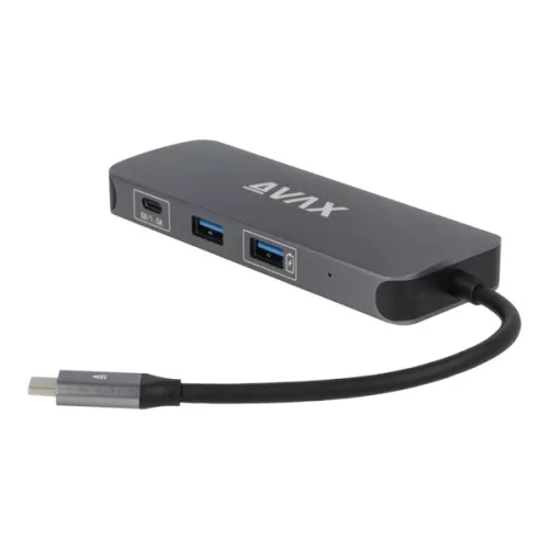 AVAX HB612 CONNECT+ 8 v 1 Multi 2xUSB 3.0, konektor C, HDMI (4K/60Hz), RJ45, TF/SD, PD HUB 100W