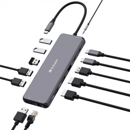 Verbatim 32153 USB-C Pro Multiport CMH-13 13v1 strieborný HUB