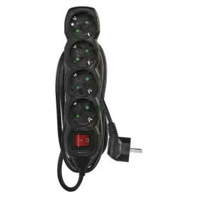   Predlžovací kábel Emos PC1425R 5m/ 4-zásuvkový/s vypínačom/čierny/PVC/1,5 mm2