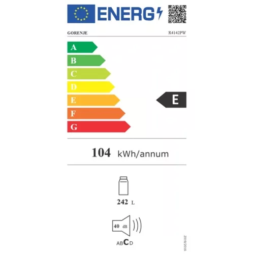 Gorenje R4142PW biela, jednodverová, Chladnička: 242 l, chladnička