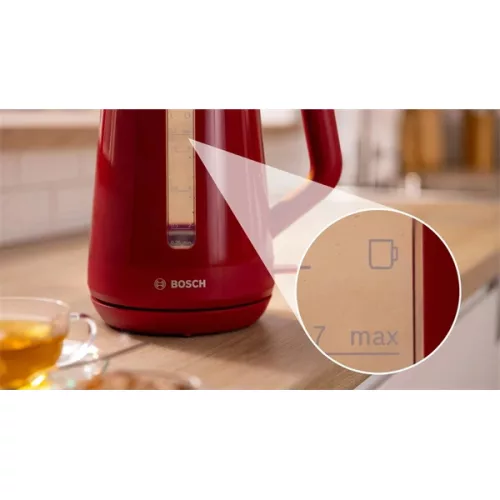 Bosch TWK1M124 1,7 l roter Wasserkocher