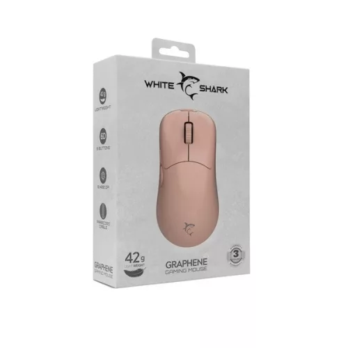 White Shark GRAPHENE WS GM-5014P 6200dpi pink gamer egér