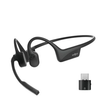   Shokz OpenComm2 csontvezetéses Bluetooth fekete Open-Ear headset + USB-C adapter