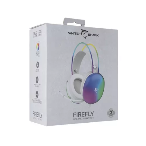 White Shark FIREFLY GH-2342W fehér gamer fejhallgató