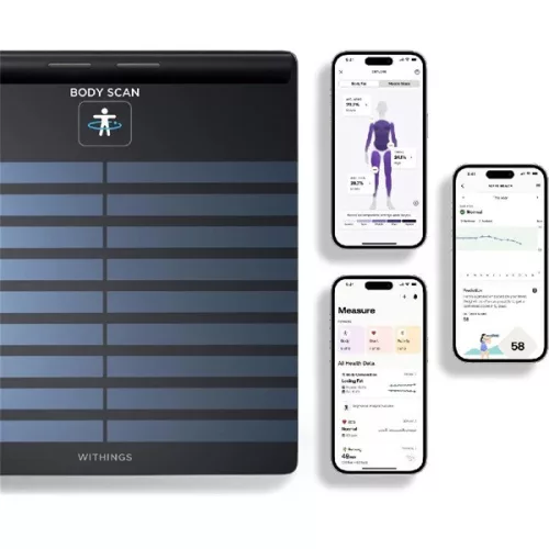 Čierna kúpeľňová váha Withings Body Scan