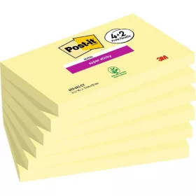   Post-it Super Sticky 655-SSCY 76x127mm 90lap 4+2 tömb kanárisárga öntap. jegyzettömb 100% PEFC, SGSCH-PEFC-COC-110078