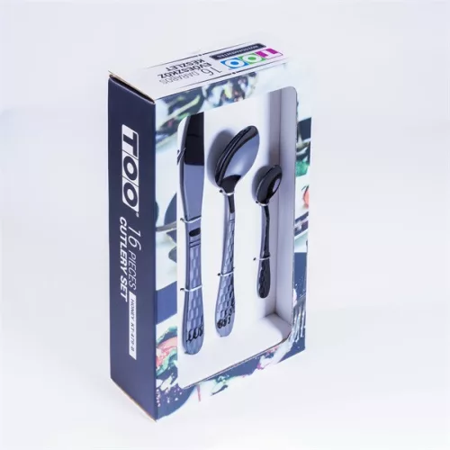 Set de tacâmuri TOO KT-479 B Negru miere, 16 piese