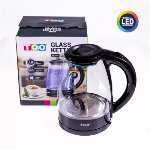 TOO KE-800 1,8l čierna sklenená kanvica