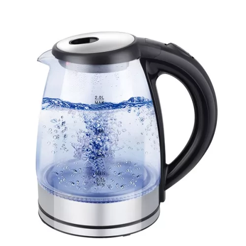 Sklenená kanvica TOO KE-810 s objemom 1,8 l, strieborná