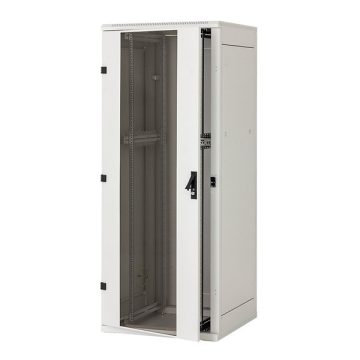   Triton 19" 42U 800x1000 mm Biztonsági üvegajtóval, teherbírás 800kg, fekete álló rack szekrény