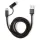 Opletený kábel Kikkerland US237-BK s konektorom USB-C na Lightning, čierny