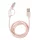 Pletený kábel Kikkerland US237-RG s USB-C konektorom, ružovo-zlatý, Lightning