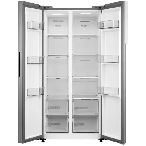 Midea MDRS619FIE46 inox, Side-by-Side, Hűtő:271L, Fagyasztó:189L, No frost hűtőszekrény