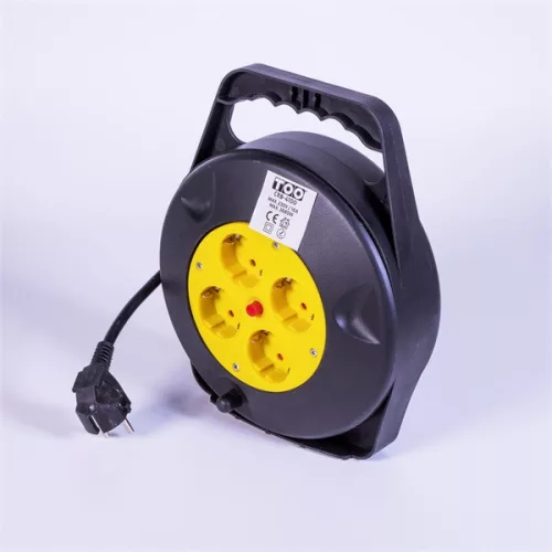 TOO CRB-4100 4 zásuvky 10 metrov čierny káblový bubon 3x1,5 mm2