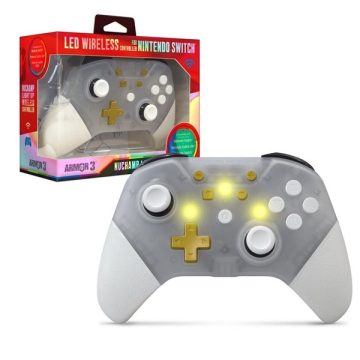   Armor3 M07467-CL NuChamp Nintendo Switch Átlátszó LED vezeték nélküli kontroller