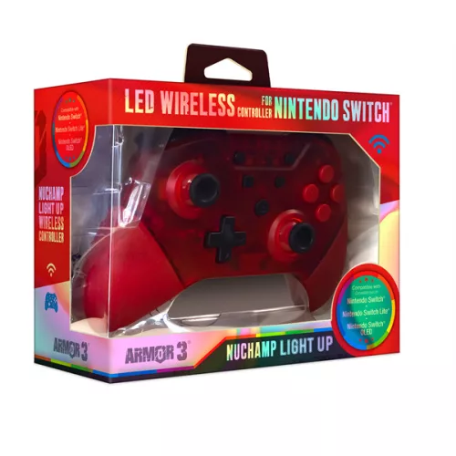 Armor3 M07467-RL NuChamp Nintendo Switch vezeték nélküli LED piros kontroller