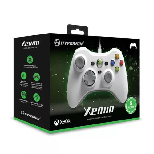 Hyperkin M01368-WH Xenon Xbox Series|One/Windows 11|10 Xbox liszenszelt vezetékes fehér kontroller