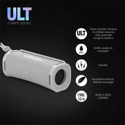 Sony SRSULT10W.CE7 ULT FIELD 1 hordozható vezeték nélküli fehér Bluetooth hangszóró