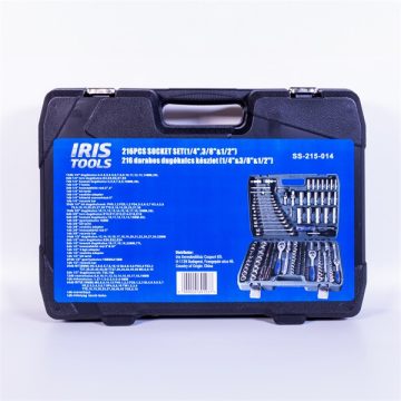   IRIS TOOLS SS-215-014 215 darabos dugókulcs készlet (1/4"&3/8"&1/2")