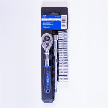   IRIS TOOLS SS-012-015 12 darabos dugókulcs készlet racsnis karral 1/4"