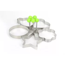   Tigaie IRIS KT-177 pentru ouă, 5 bucăți (rotundă, inimă, stea, floare, șoarece)