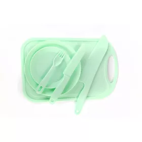   Set de tacâmuri pentru copii IRIS KT-187 (farfurie mare, farfurie mică, cuțit mare, cuțit, furculiță, tocător)