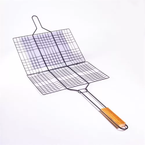 Grilovací rošt IRIS KT-203 s rukoväťou BBQ a rozmermi mriežky 34 cm x 22 cm
