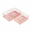 IRIS KT-212 Set de 2 coșuri de depozitare cu grilă metalică (17,5cmx12cmx6cm, 24cmx16cmx6cm)