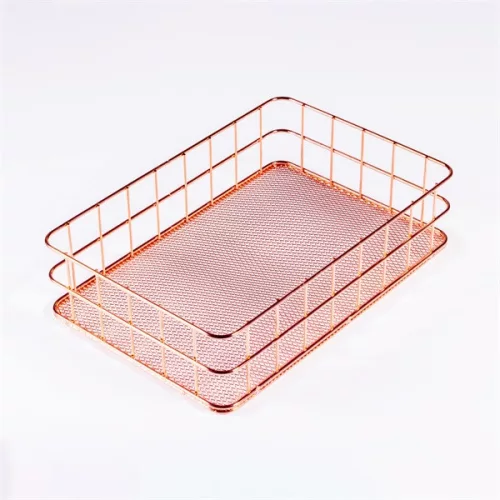 IRIS KT-212 Set de 2 coșuri de depozitare cu grilă metalică (17,5cmx12cmx6cm, 24cmx16cmx6cm)