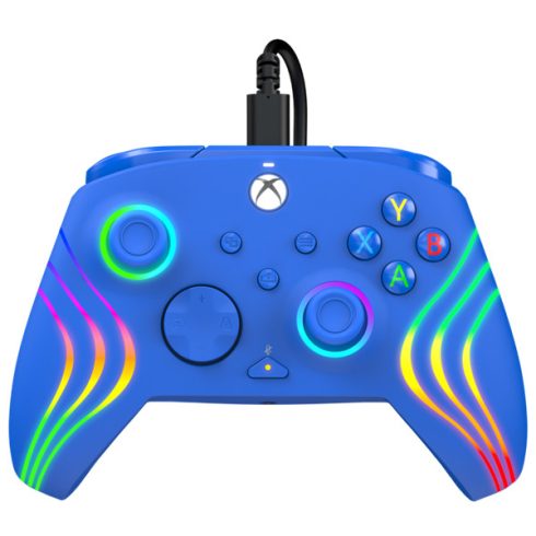 PDP 049-024-BL Afterglow Wave Xbox Series X|S/Xbox One/PC vezetékes RGB LED kék kontroller