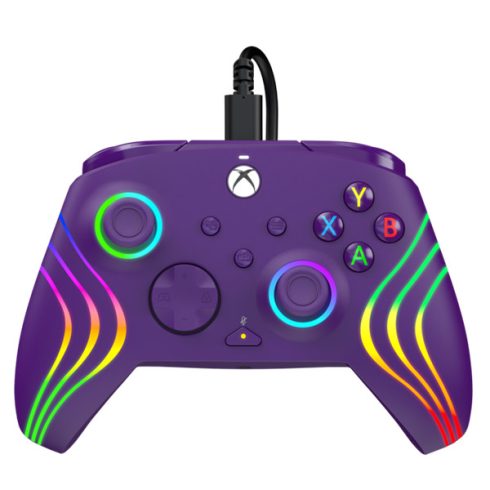 PDP 049-024-PR Afterglow Wave Xbox Series X|S/Xbox One/PC vezetékes RGB LED lila kontroller