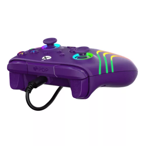 PDP 049-024-PR Afterglow Wave Xbox Series X|S/Xbox One/PC vezetékes RGB LED lila kontroller