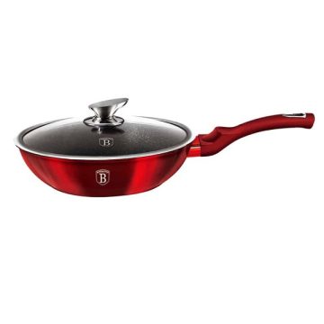   Berlinger Haus BH/1265N Metallic Line Burgundy Edition 28 cm fedővel, wok
