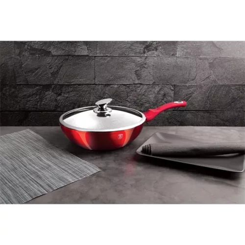 Berlinger Haus BH/1265N Metallic Line Burgundy Edition 28 cm cu capac, wok