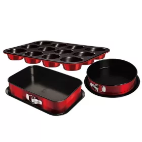   Tavă pentru brioșe Berlinger Haus BH/7635, culoare vișinie, set 3 forme pentru tort