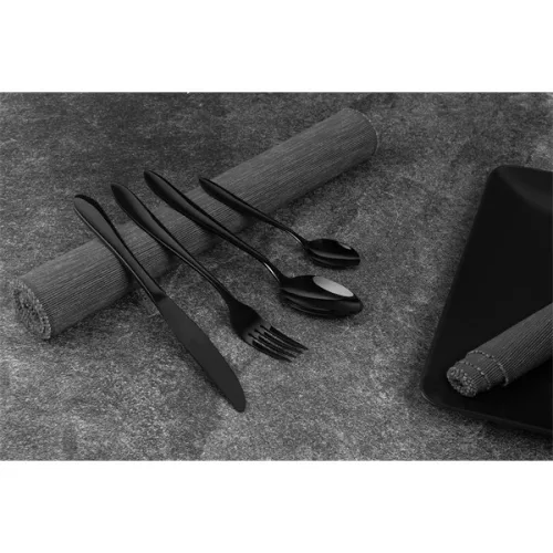 Set de tacâmuri Berlinger Haus BH/3077 negru lucios, 24 de piese