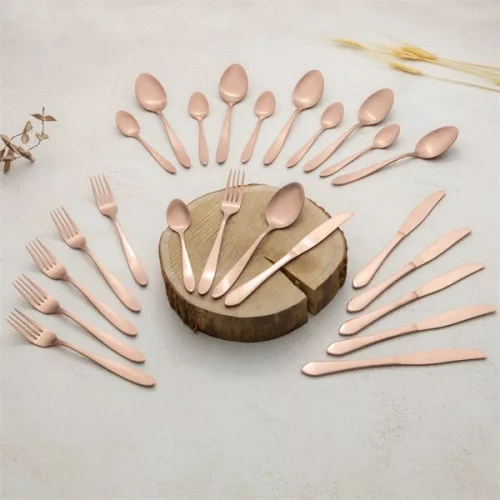 Set de tacâmuri Berlinger Haus BH/3076 auriu roz satinat, 24 de piese