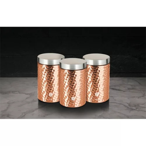 Set de depozitare Berlinger Haus BH/6727 auriu roz, format din 3 piese