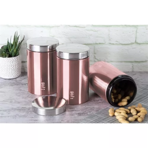 Set de depozitare Berlinger Haus BH/6270 roz, format din 3 piese