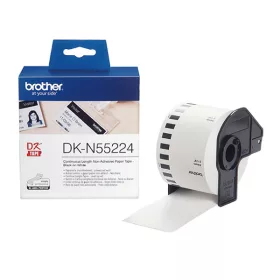   Brother Etikett címke DKN55224, Fehér alapon fekete folytonos szalag, 54mm-es nem tapadós papírszalag, 54mm x 30.48M
