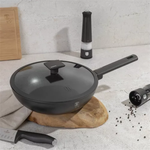 Berlinger Haus BH/8124 Colecția Antracit Tigaie wok 28 cm cu capac