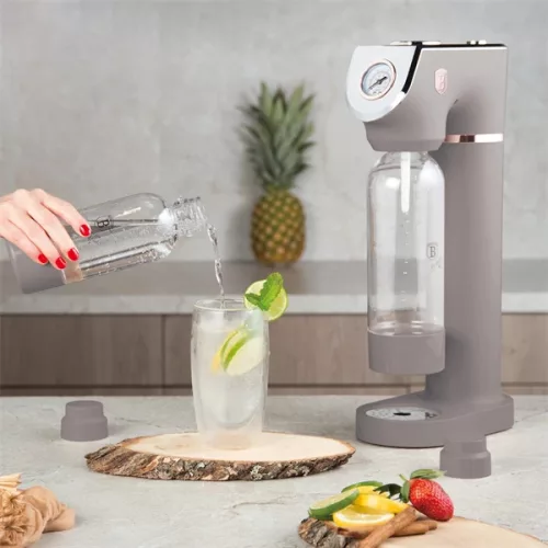 Berlinger Haus BH/8558 matný taupe automat na sódu s 2 fľašami, barometer