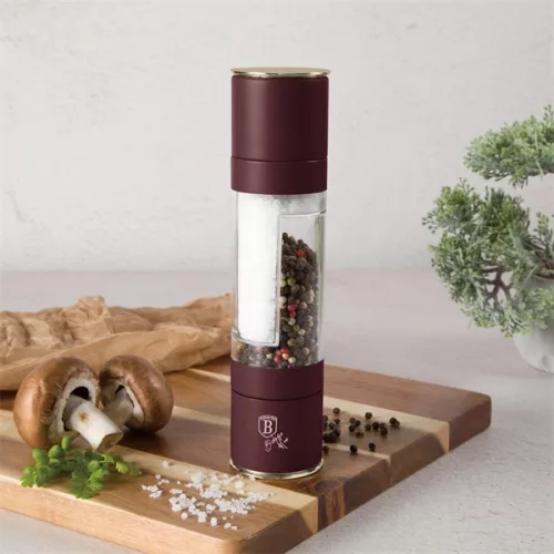Râșniță de sare și piper Berlinger Haus BH/8581, visiniu mat, 2 în 1