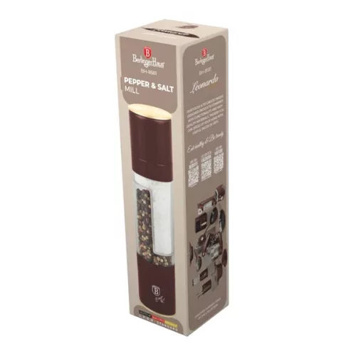Râșniță de sare și piper Berlinger Haus BH/8581, visiniu mat, 2 în 1