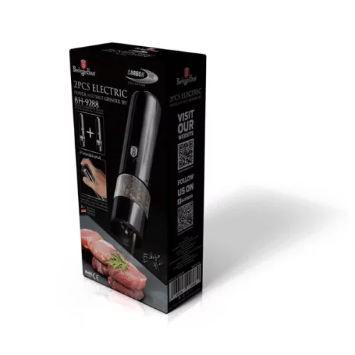 Râșniță electrică de sare și piper Berlinger Haus BH/9288 carbon pro, cu 2 părți